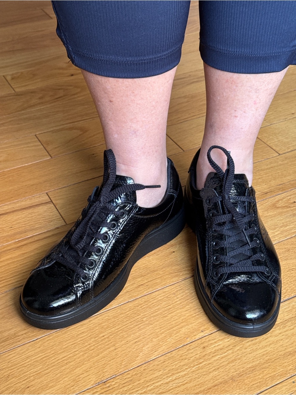 ECCO Black Patent Leather Sneakers